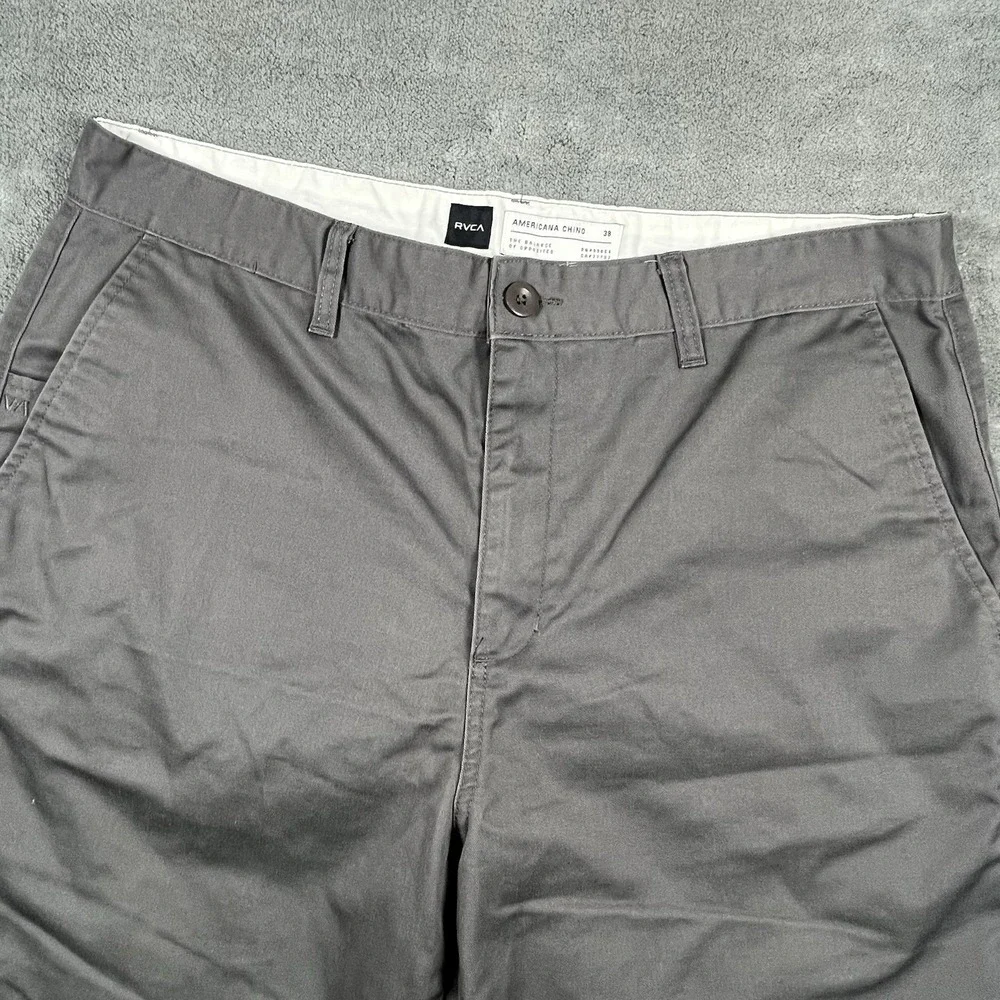 RVCA Week-End Americana Chino Shorts Mens 38 Charcoal Gray Heavy Duty Outdoors